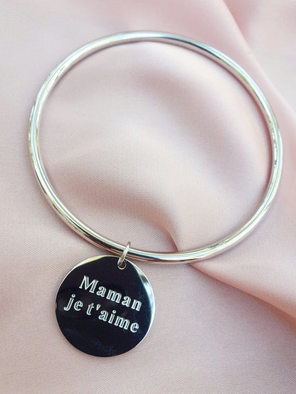 Jonc breloque message MAMAN JE T'AIME