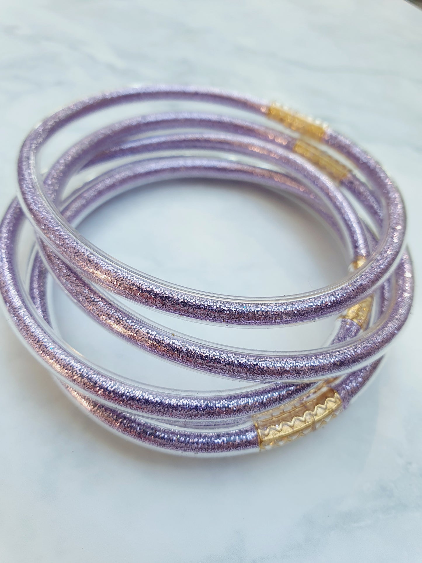 Bracelet jonc bouddhiste fantaisie - Lilas