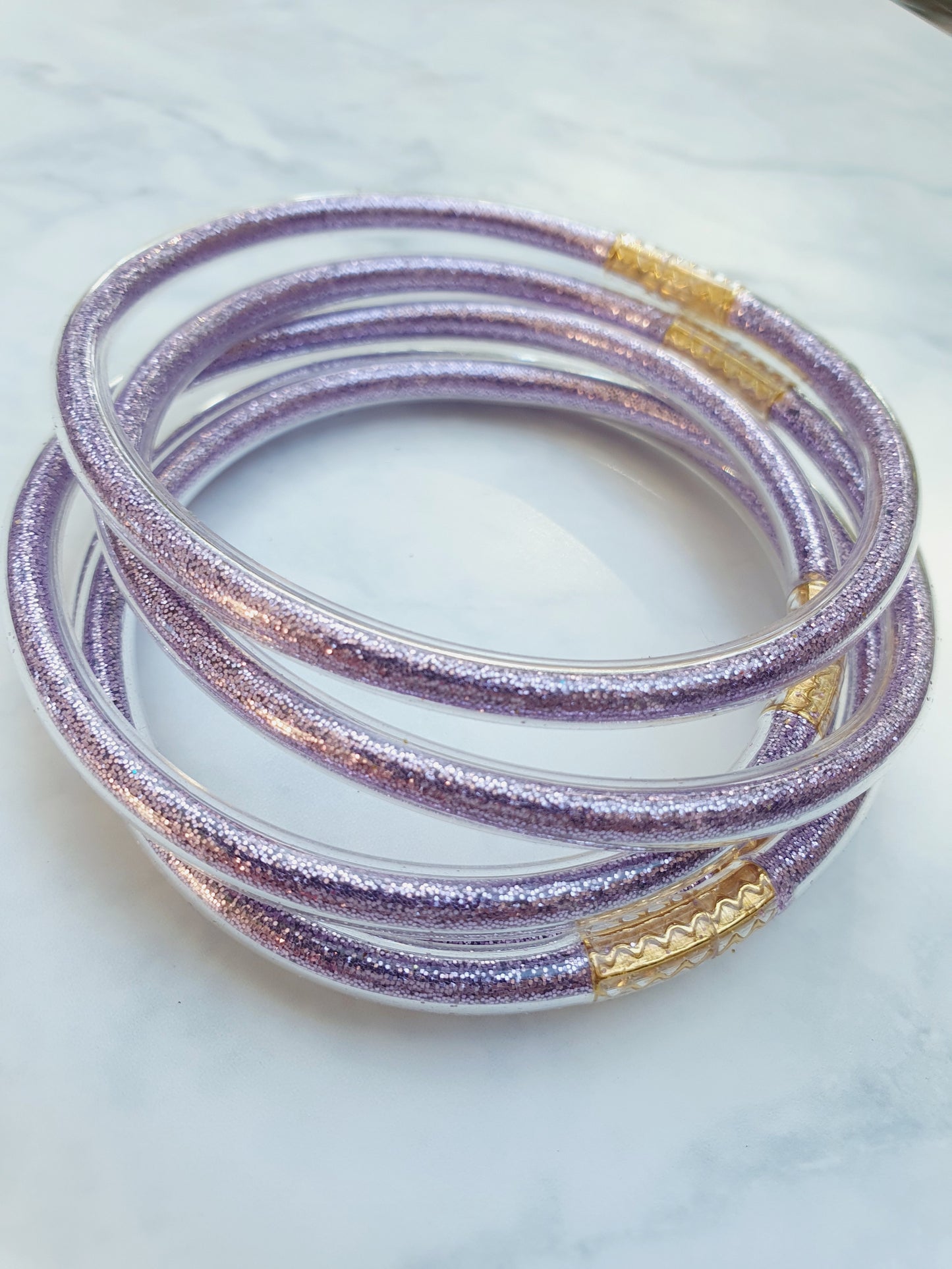 Bracelet jonc bouddhiste fantaisie - Lilas