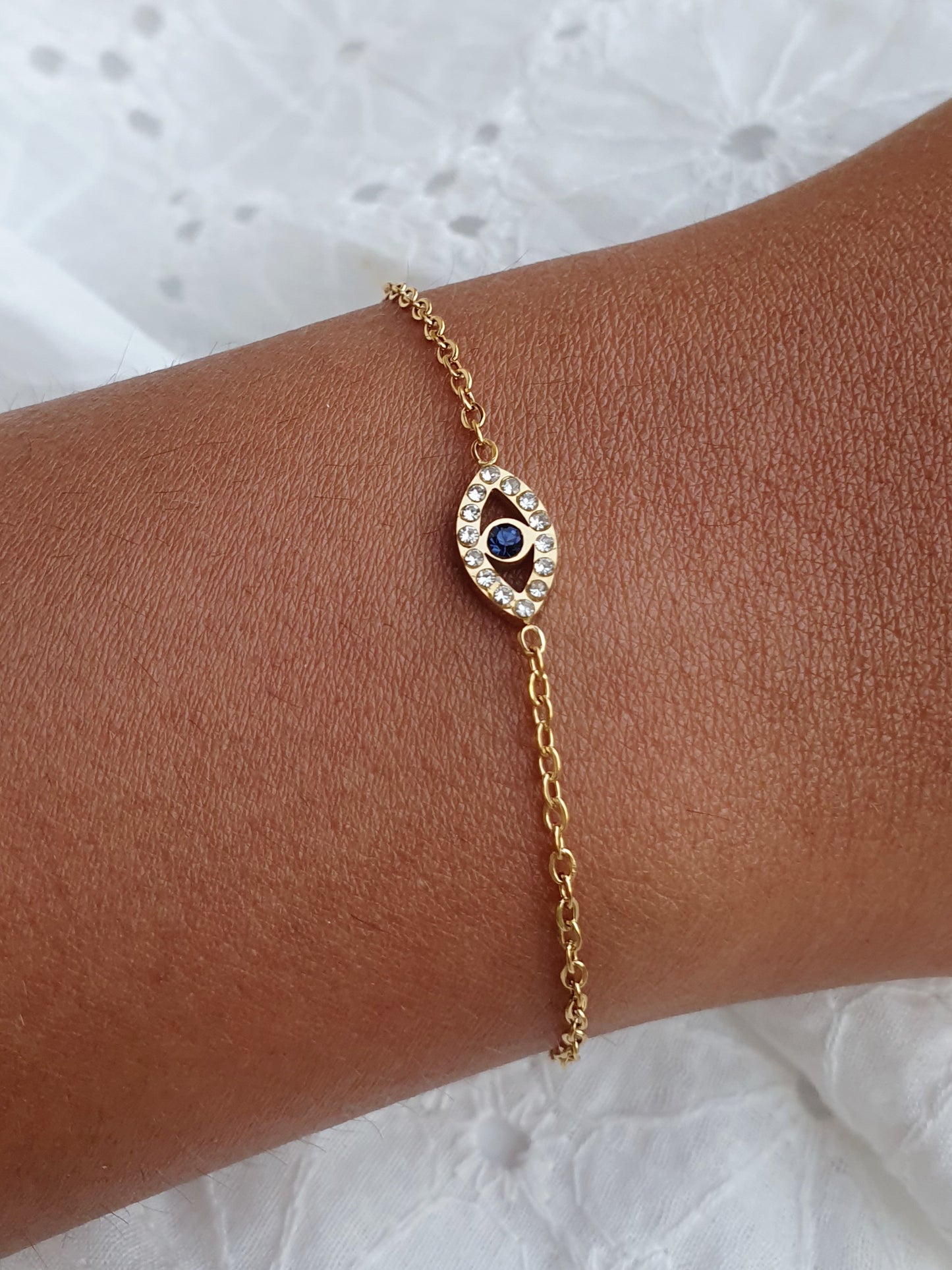 Bracelet oeil strass - Coloris au choix