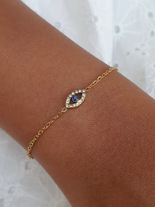 Bracelet oeil strass - Coloris au choix