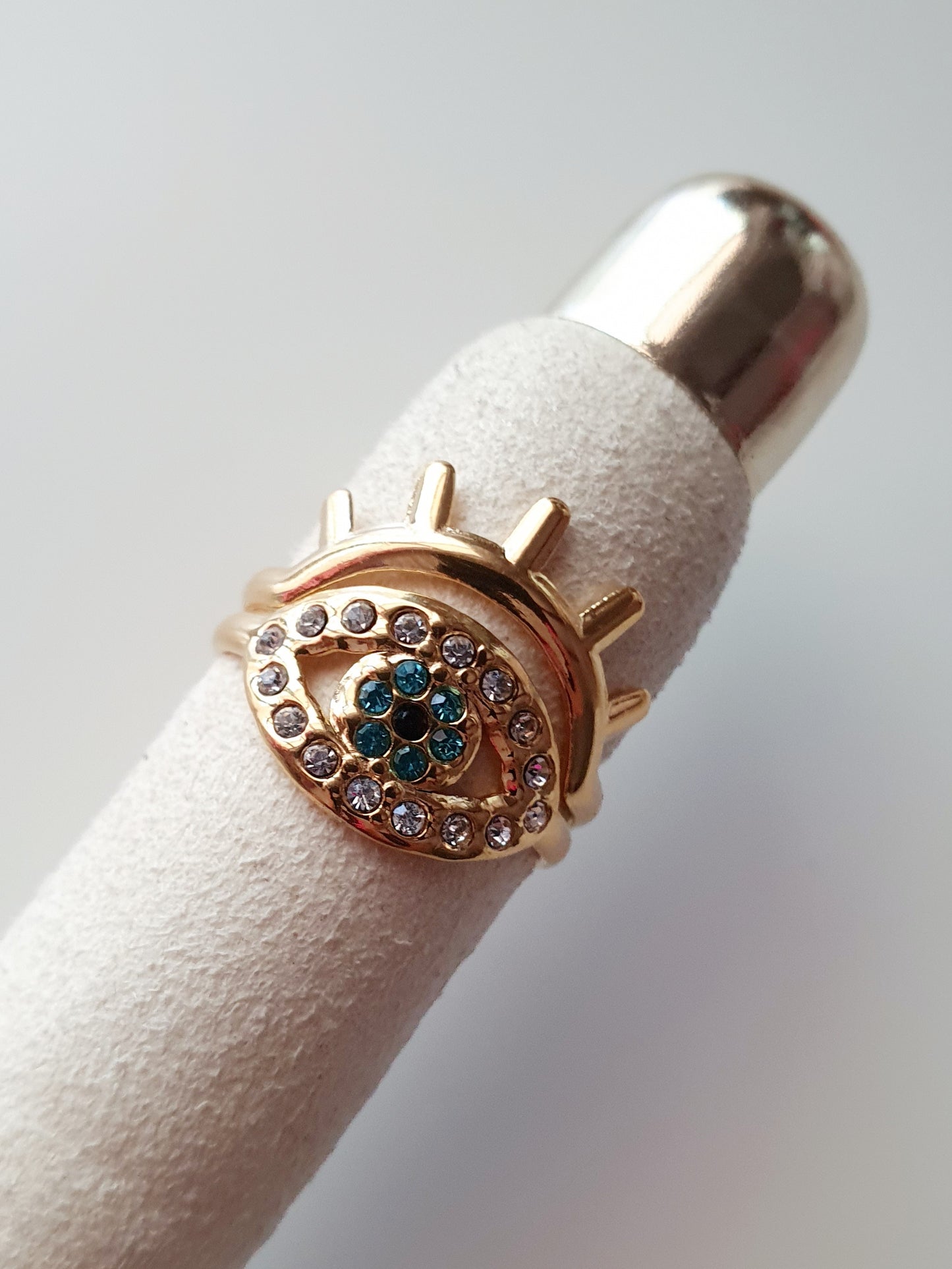 Bague oeil strass - doré