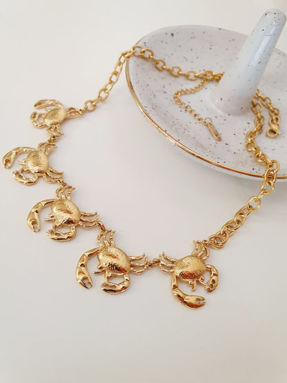Collier multi crabes - doré