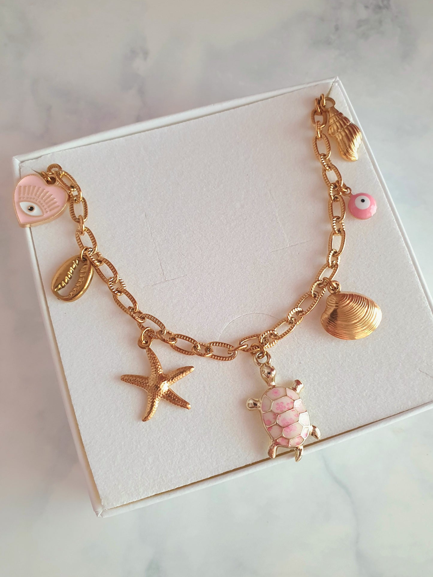 Collier breloques PINK MOOD - doré