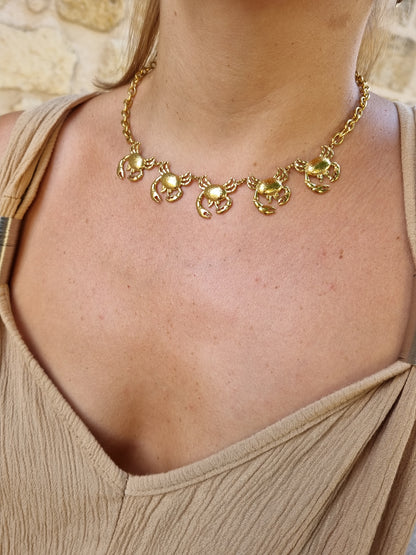Collier multi crabes - doré