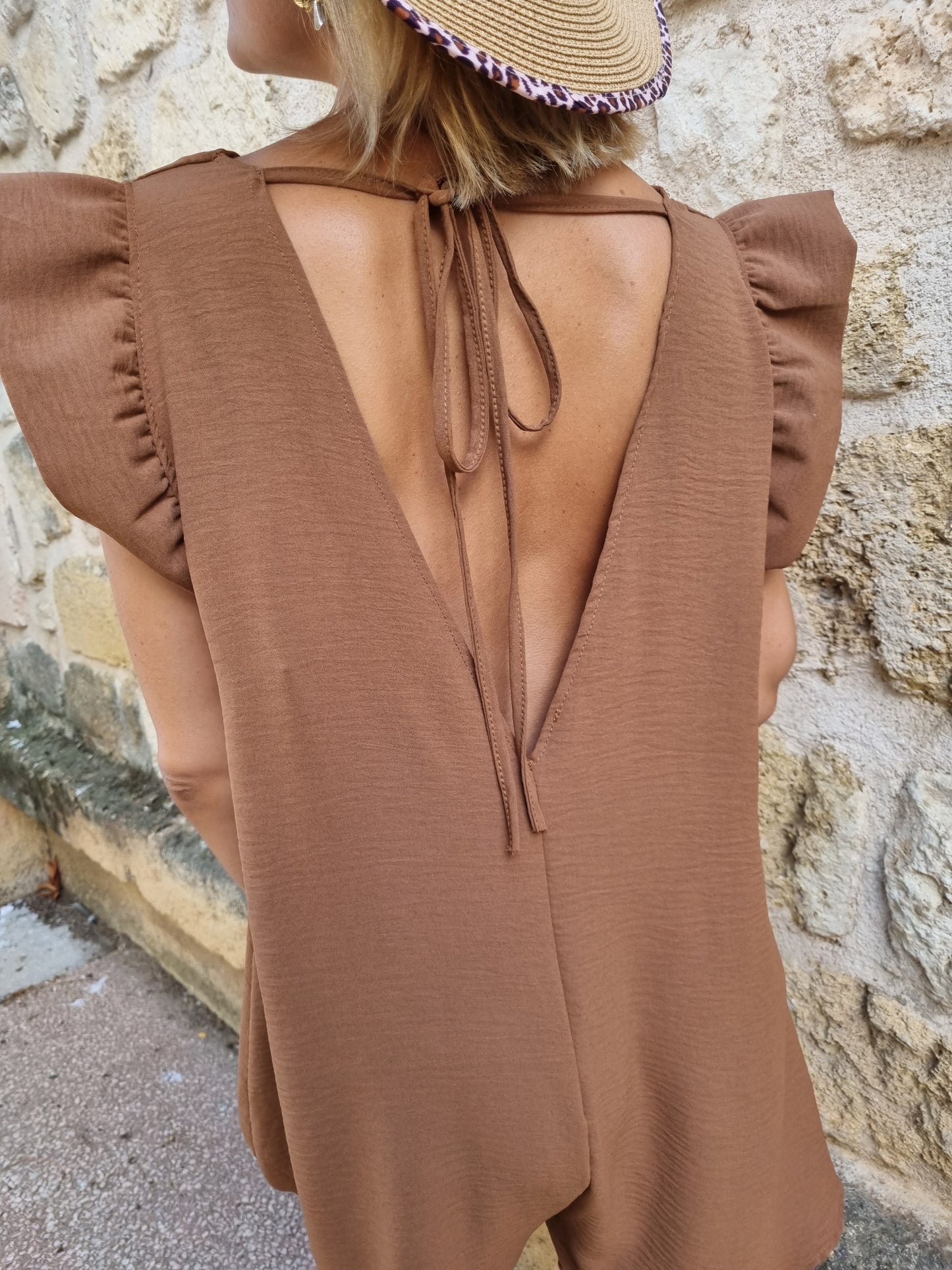 Combishort marron dos nu (dernière unité en stock)