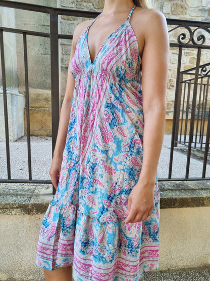 Robe en soie dos nu