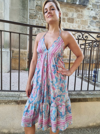 Robe en soie dos nu