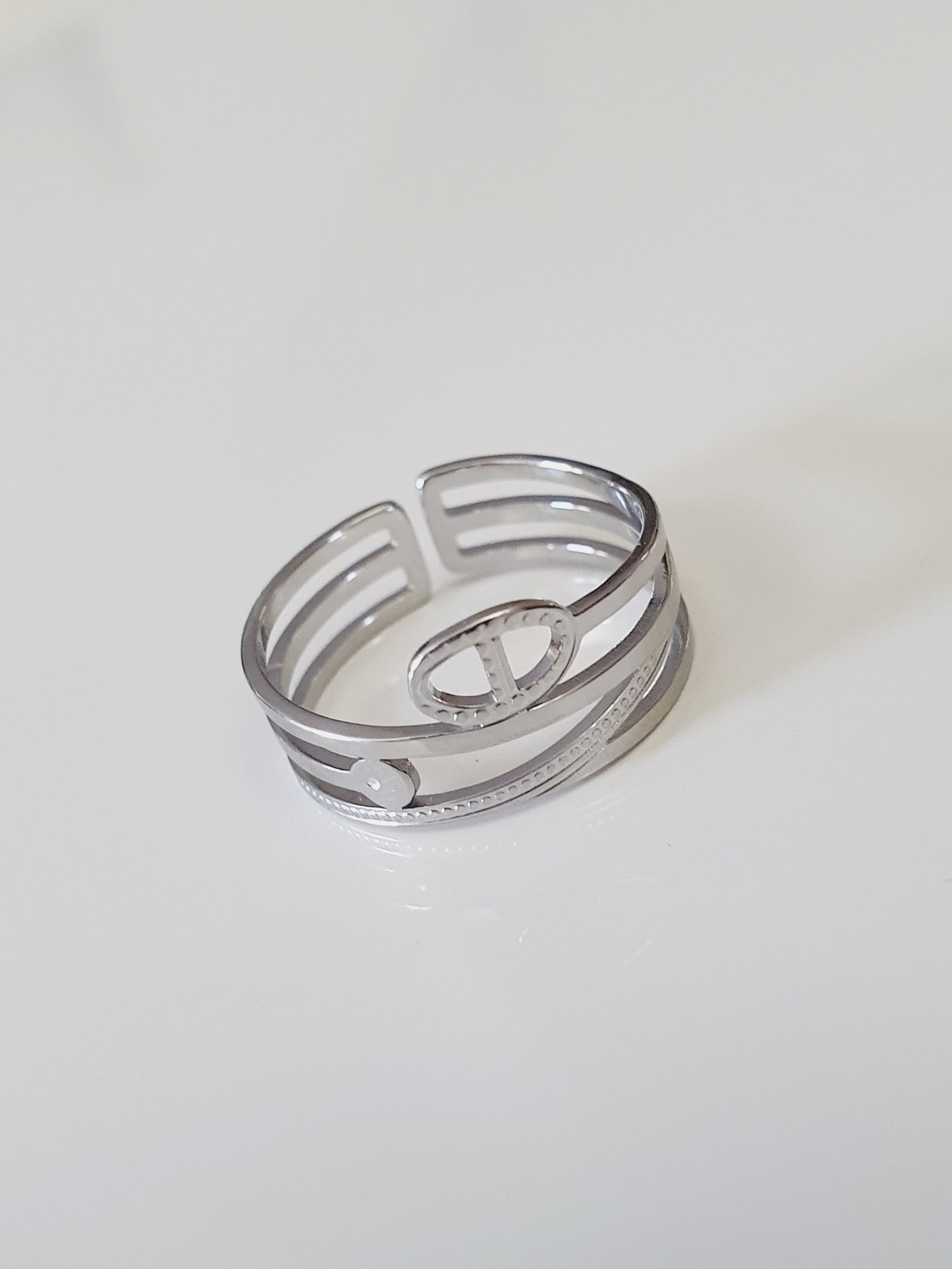 Bague multi-rangs AGATA - argenté