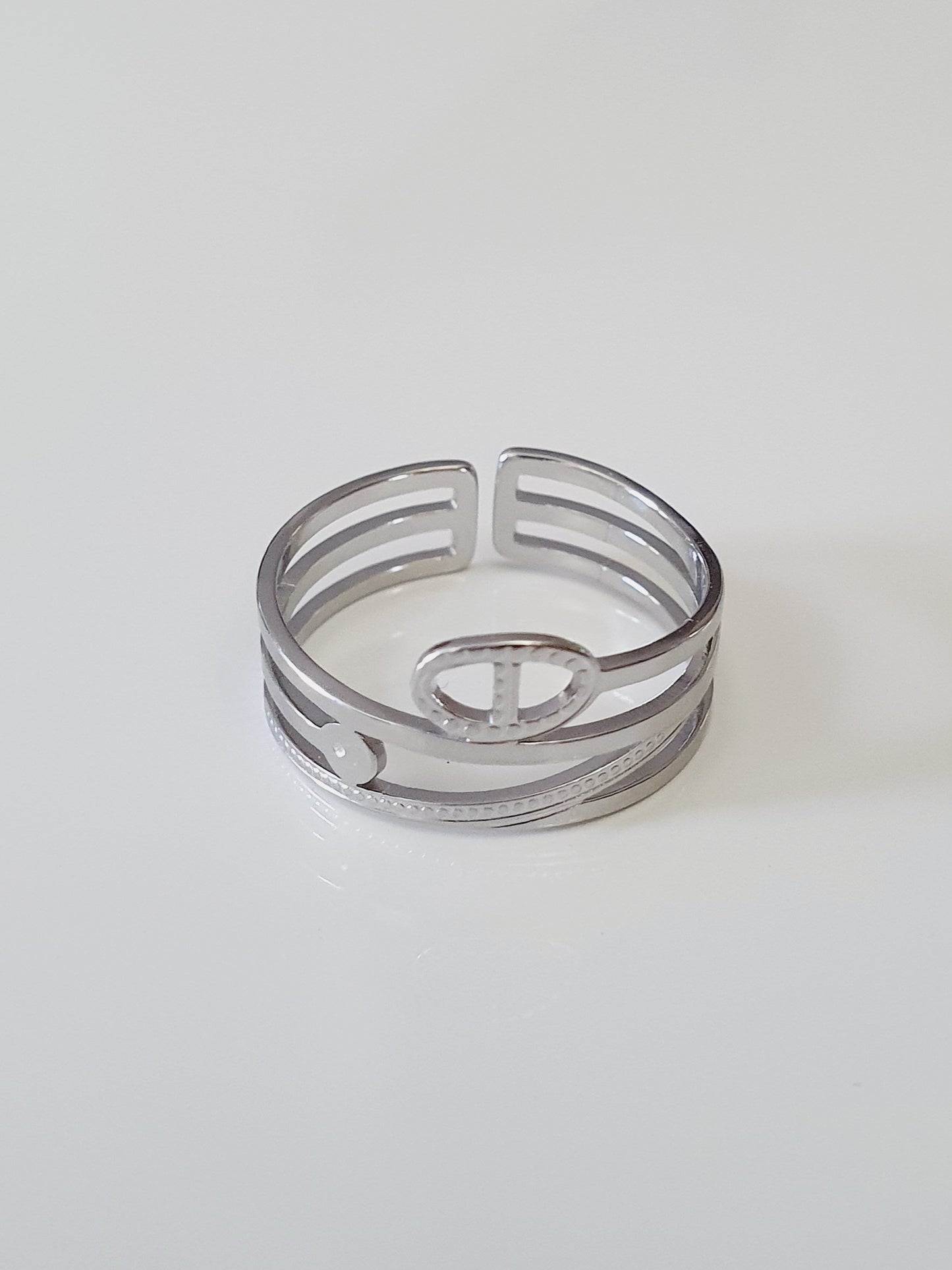 Bague multi-rangs AGATA - argenté