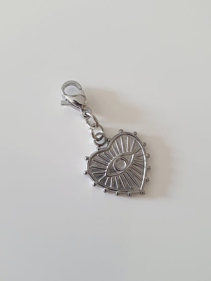 Charm coeur strié oeil