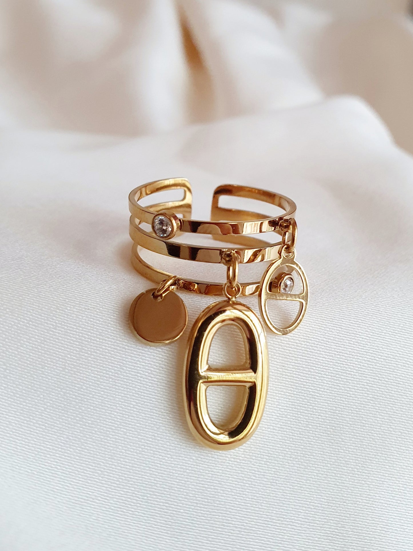 Bague multi-breloques AGATA - doré