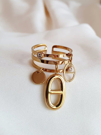 Bague multi-breloques AGATA - doré