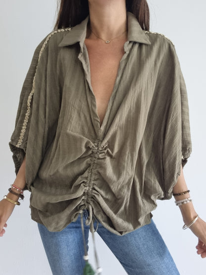 Blouse manches chauve-souris