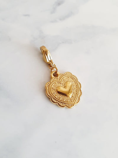 Charm cœur baroque- doré