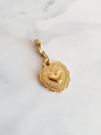 Charm cœur baroque- doré