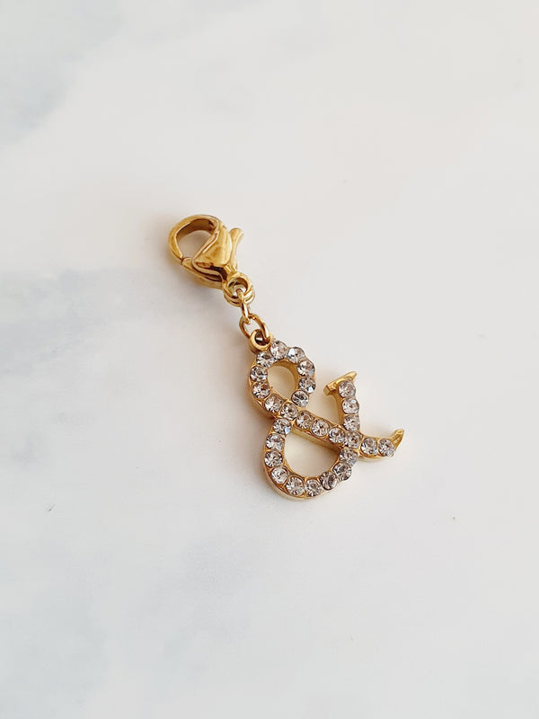 Charm "&" zircons - doré