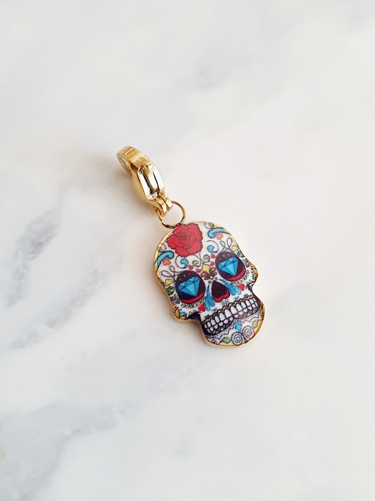 Charm Skull Head - couleurs - doré