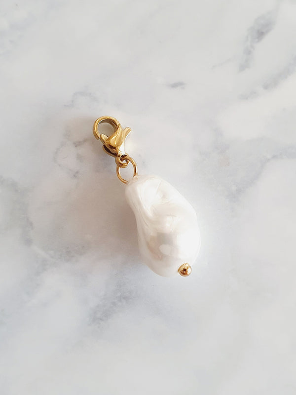 Charm perle nacrée - doré