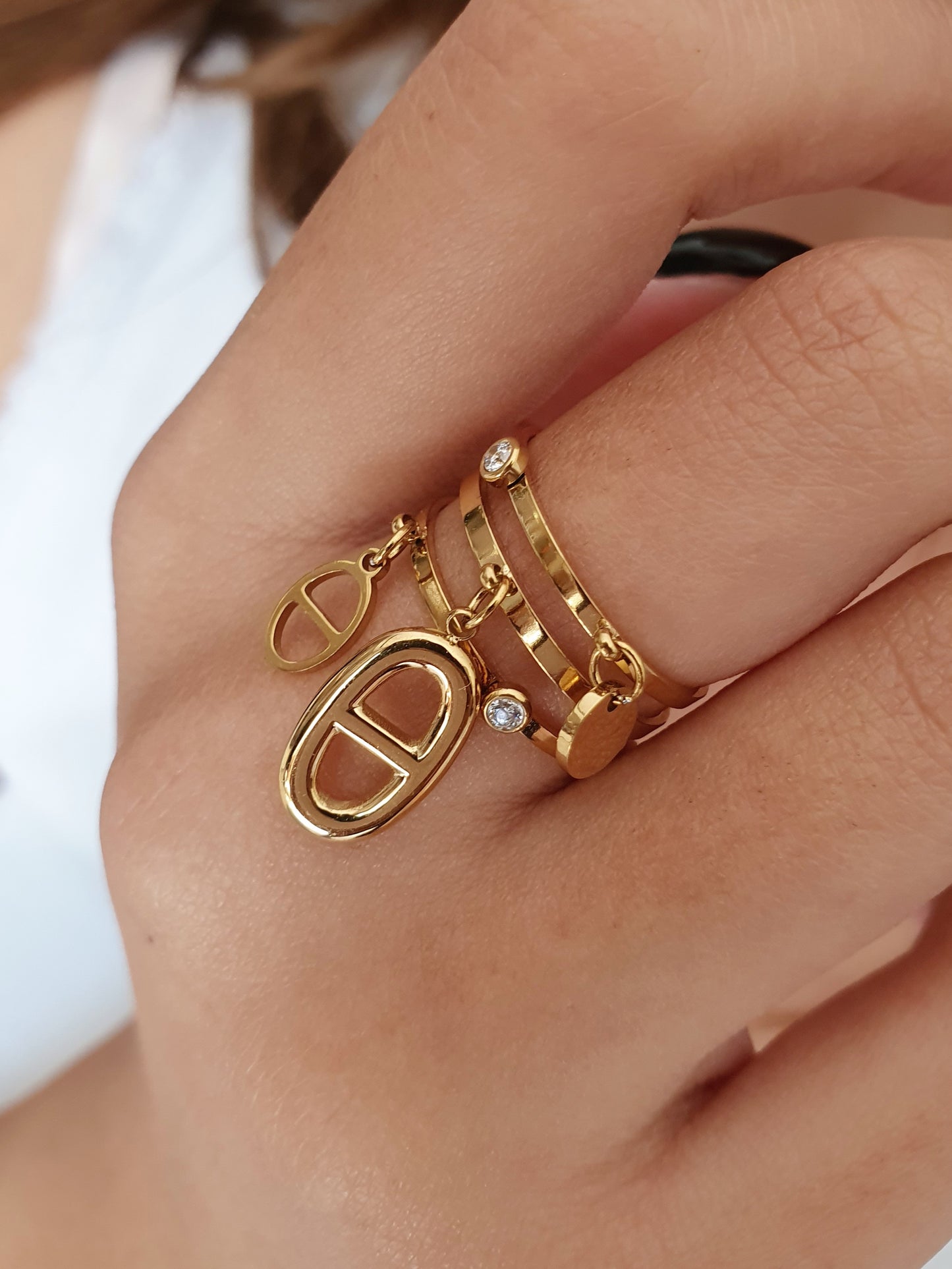 Bague multi-breloques AGATA - doré