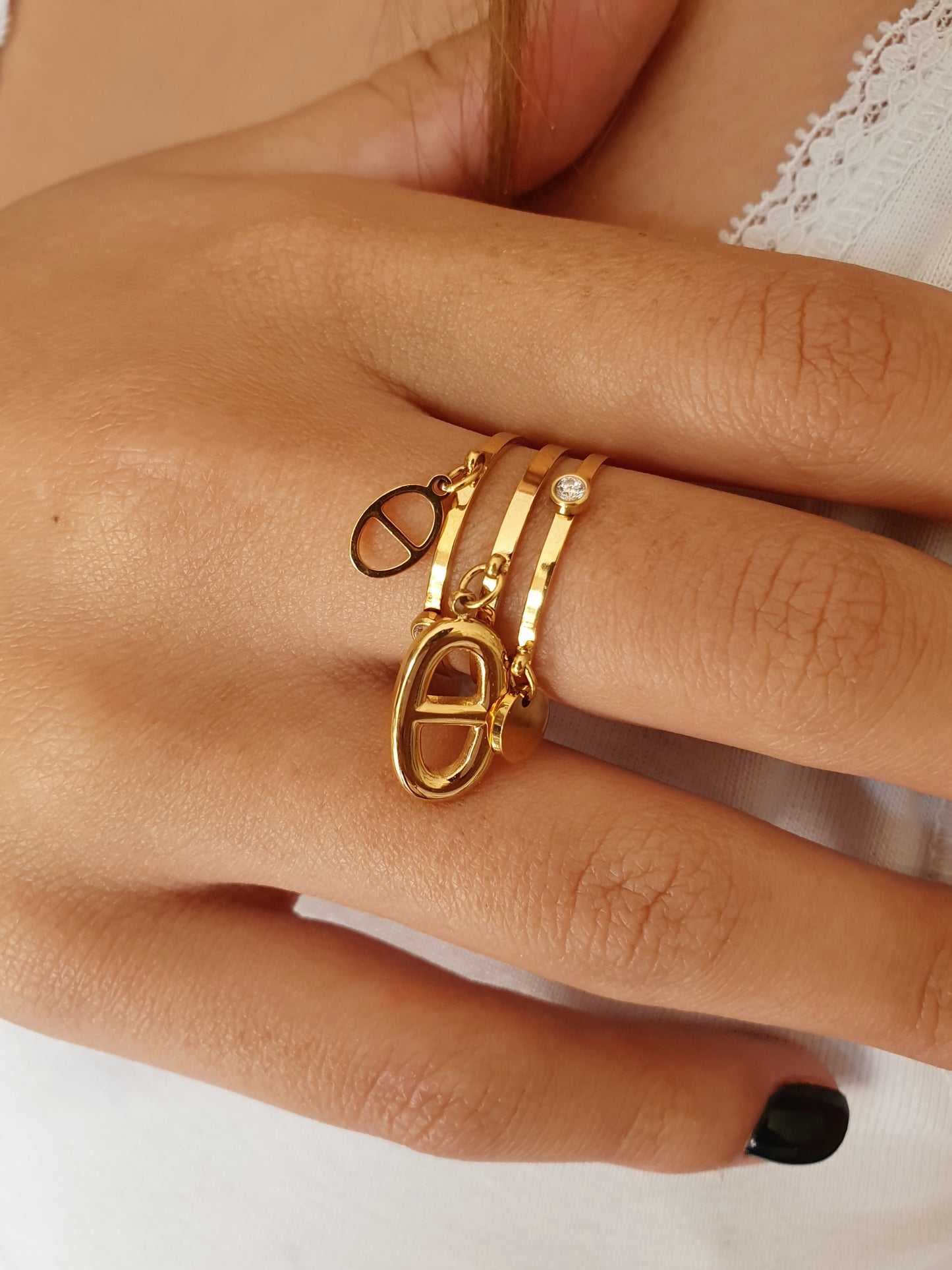 Bague multi-breloques AGATA - doré