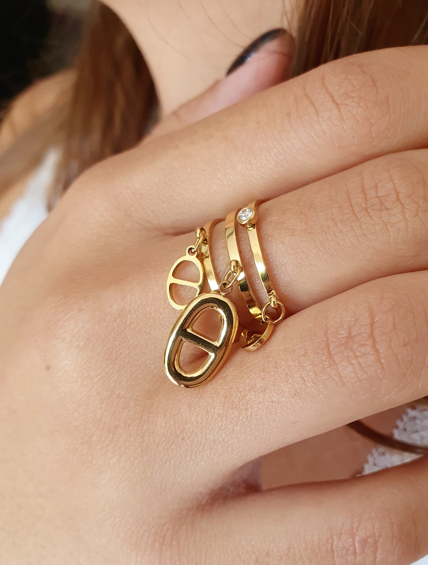 Bague multi-breloques AGATA - doré
