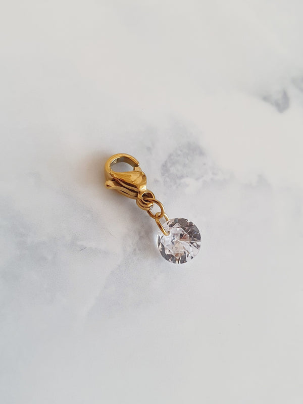 Charm mini zircon - doré