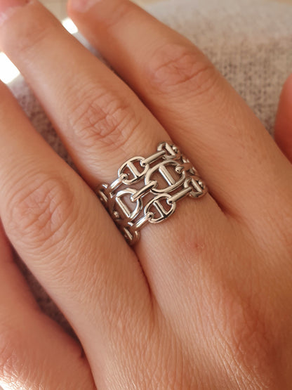 Bague AGATA triple rangs - argenté
