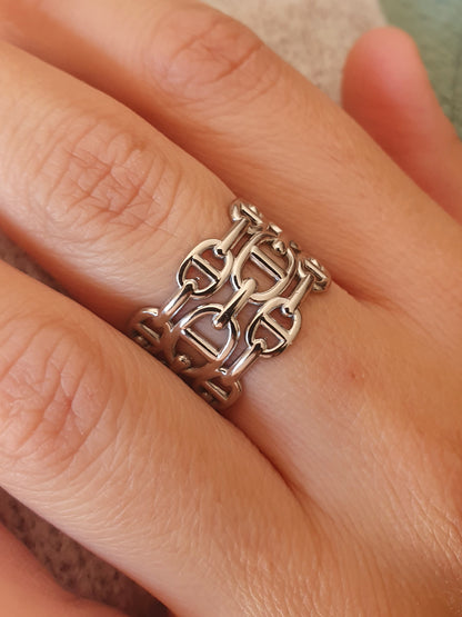 Bague AGATA triple rangs - argenté