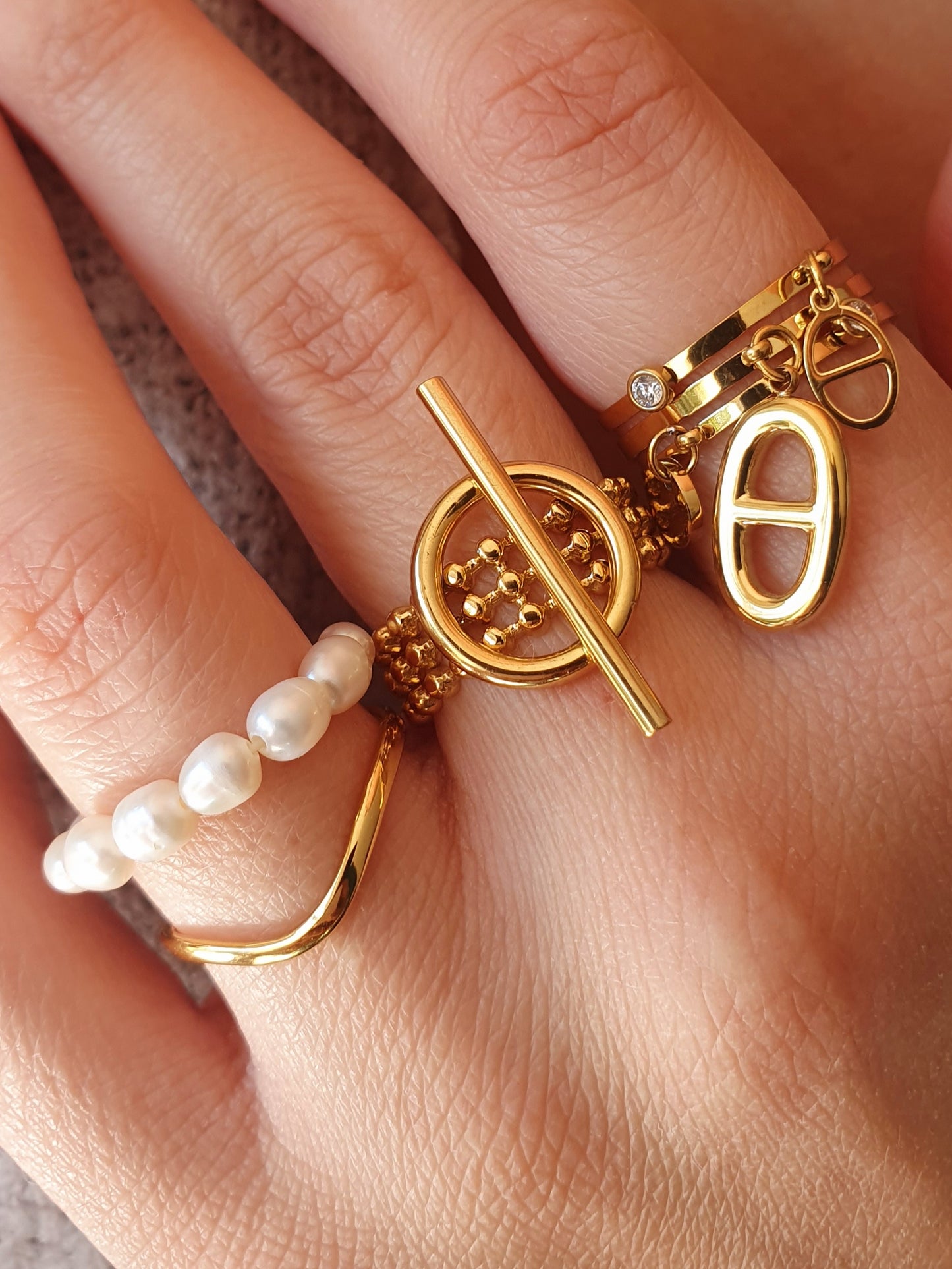 Bague multi-breloques AGATA - doré