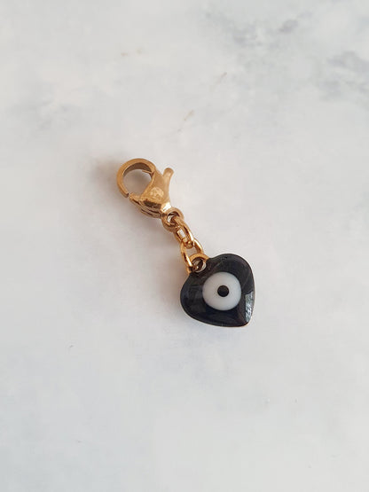 Charm coeur oeil turc - doré | Coloris au choix