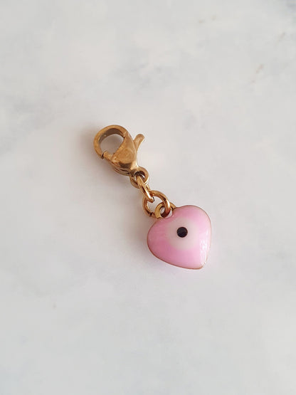 Charm coeur oeil turc - doré | Coloris au choix