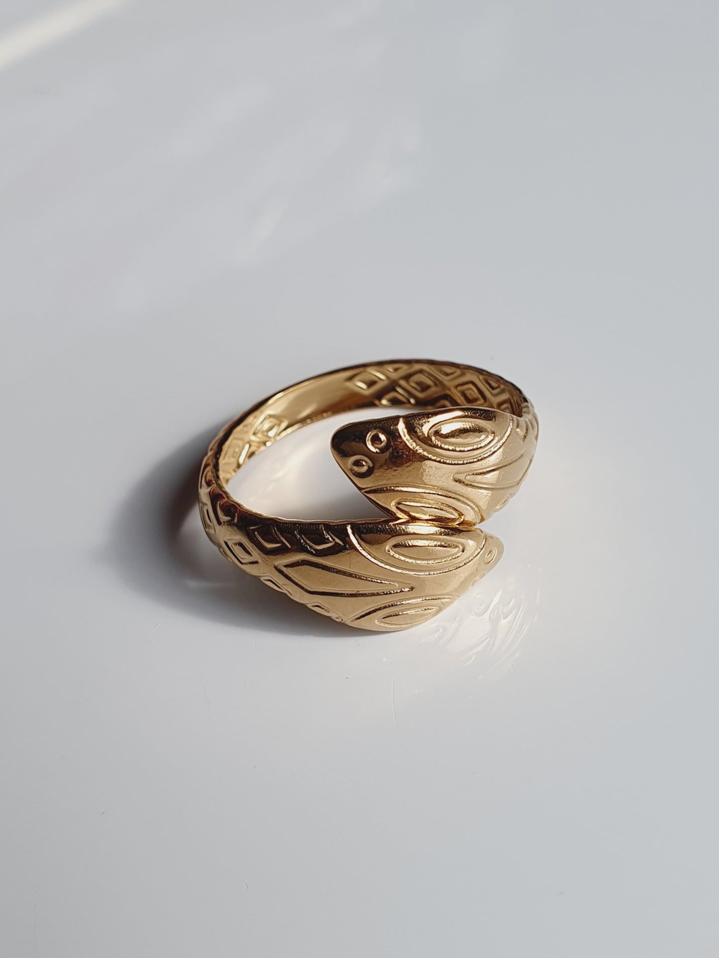 Bague serpent aztèque - doré