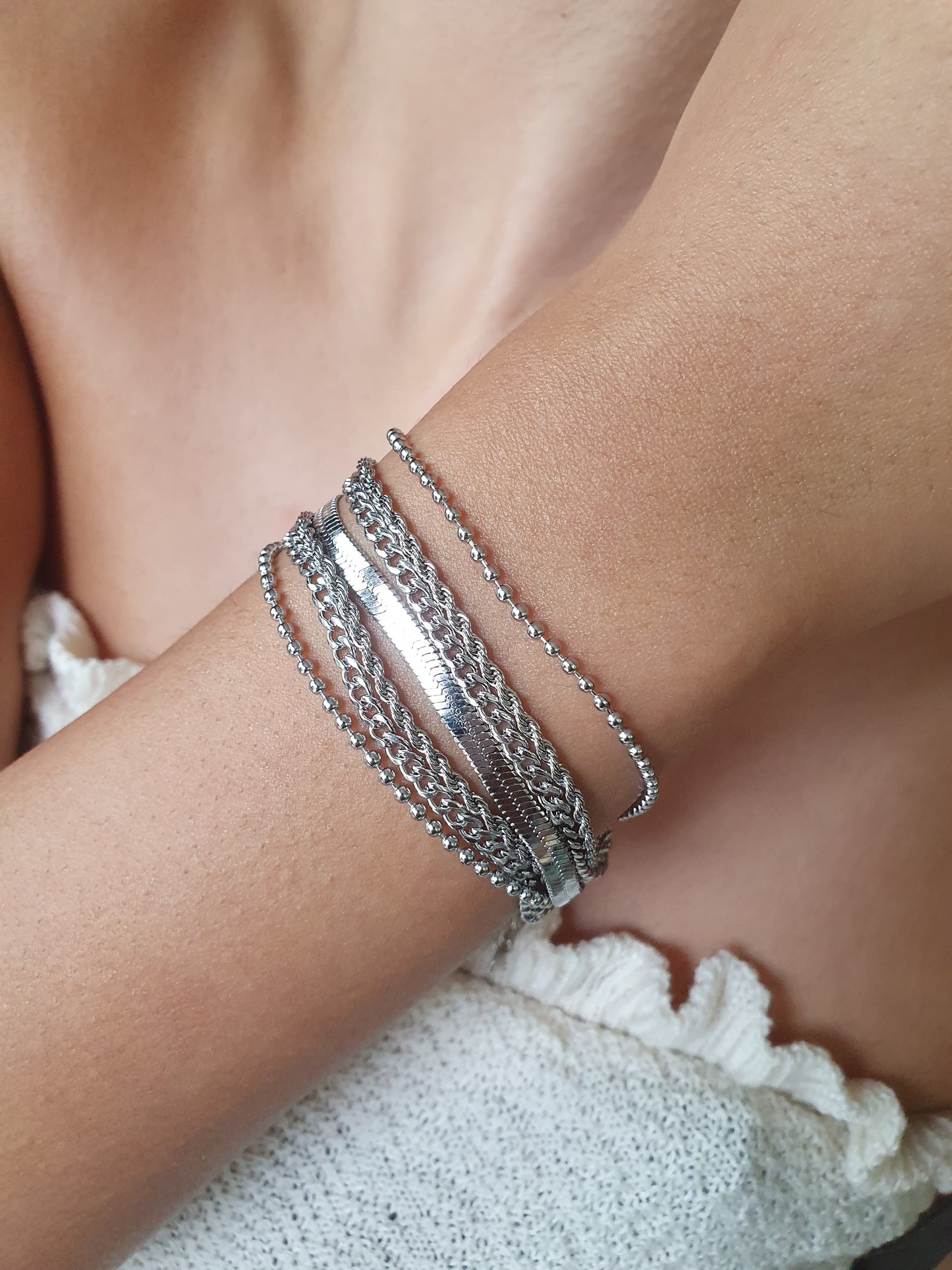 Bracelet multi-chaînes - argenté