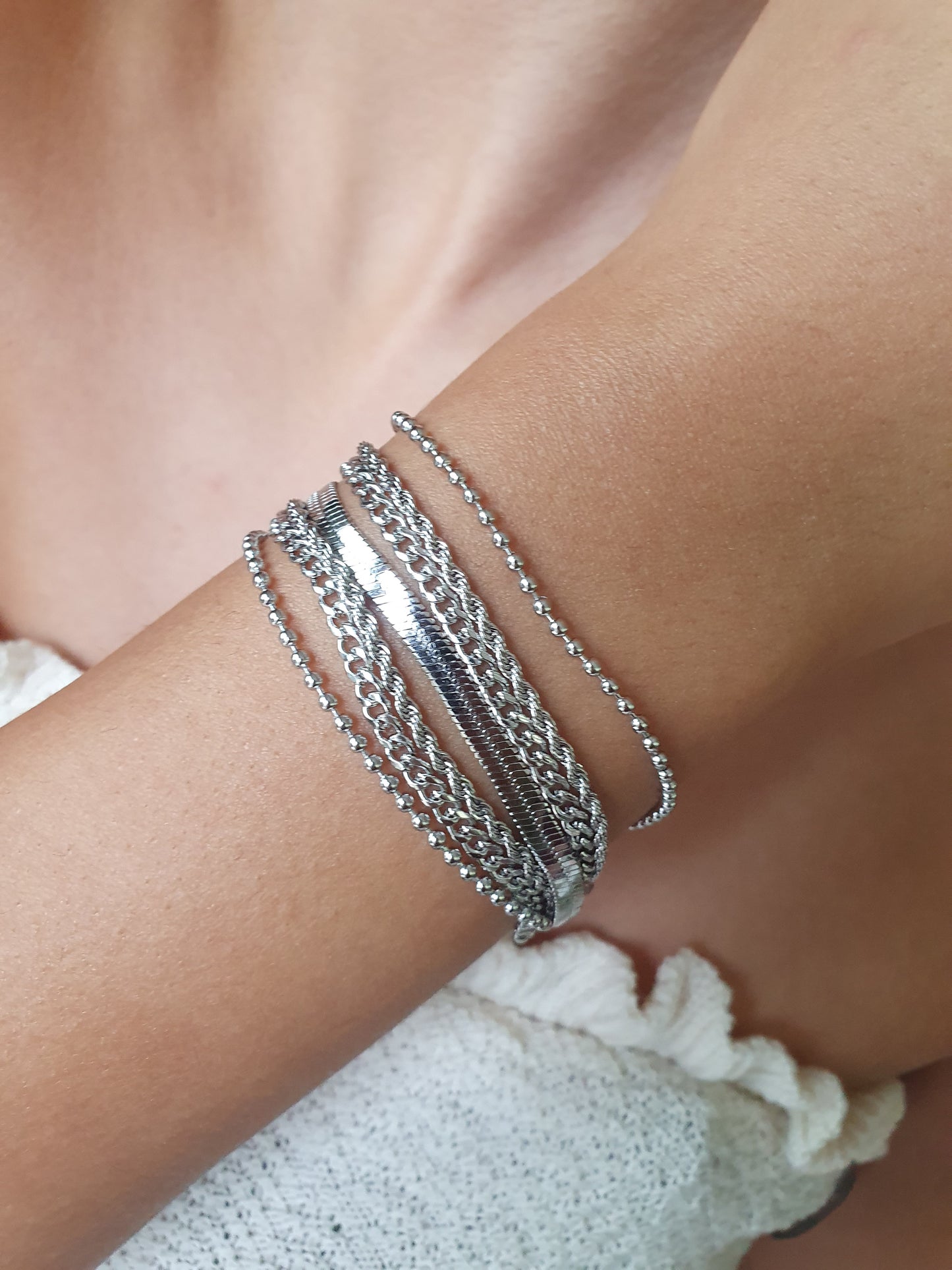 Bracelet multi-chaînes - argenté