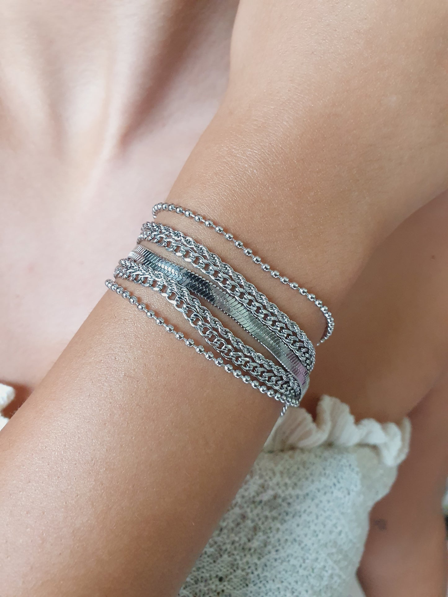 Bracelet multi-chaînes - argenté