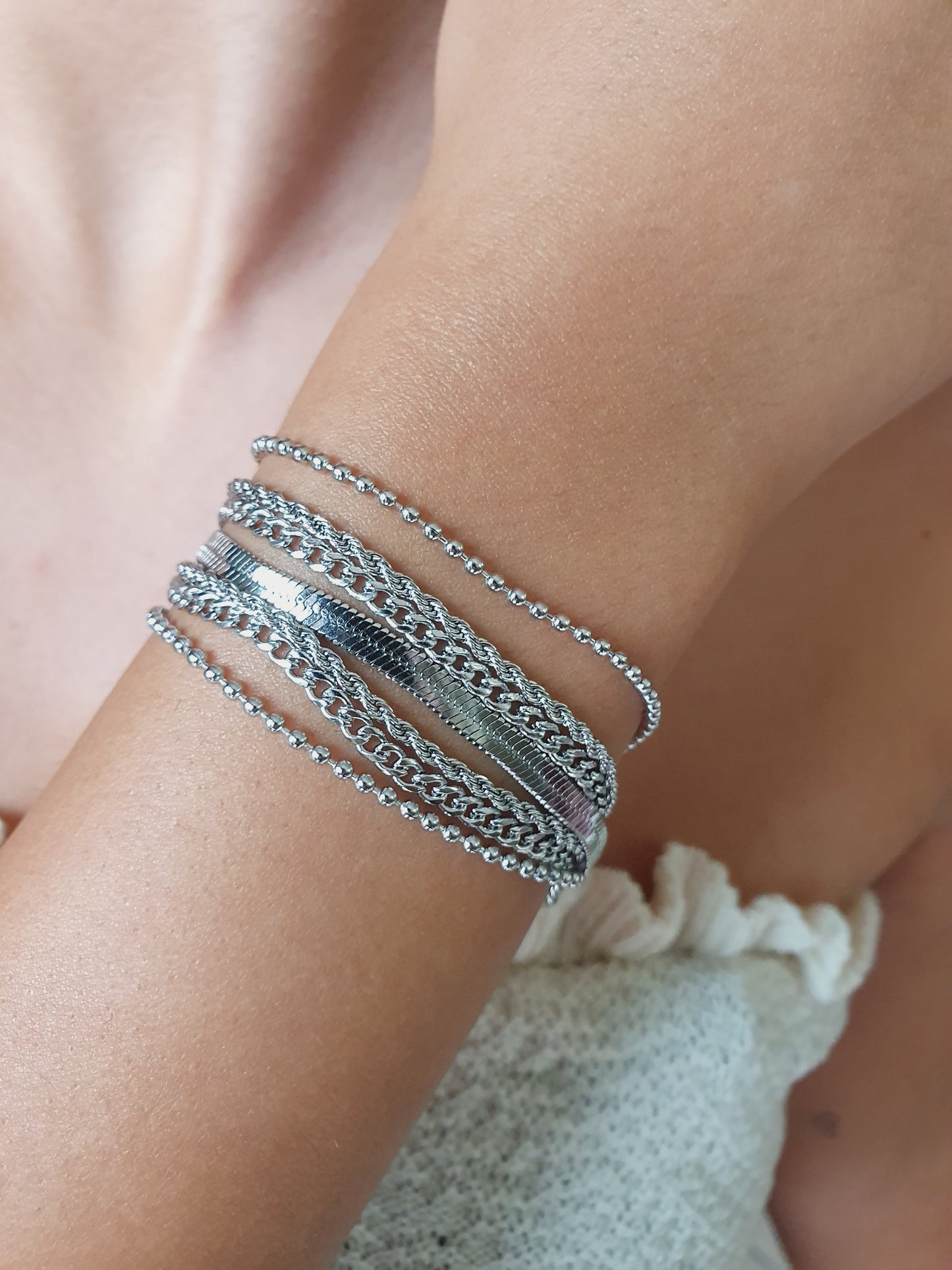 Bracelet multi-chaînes - argenté