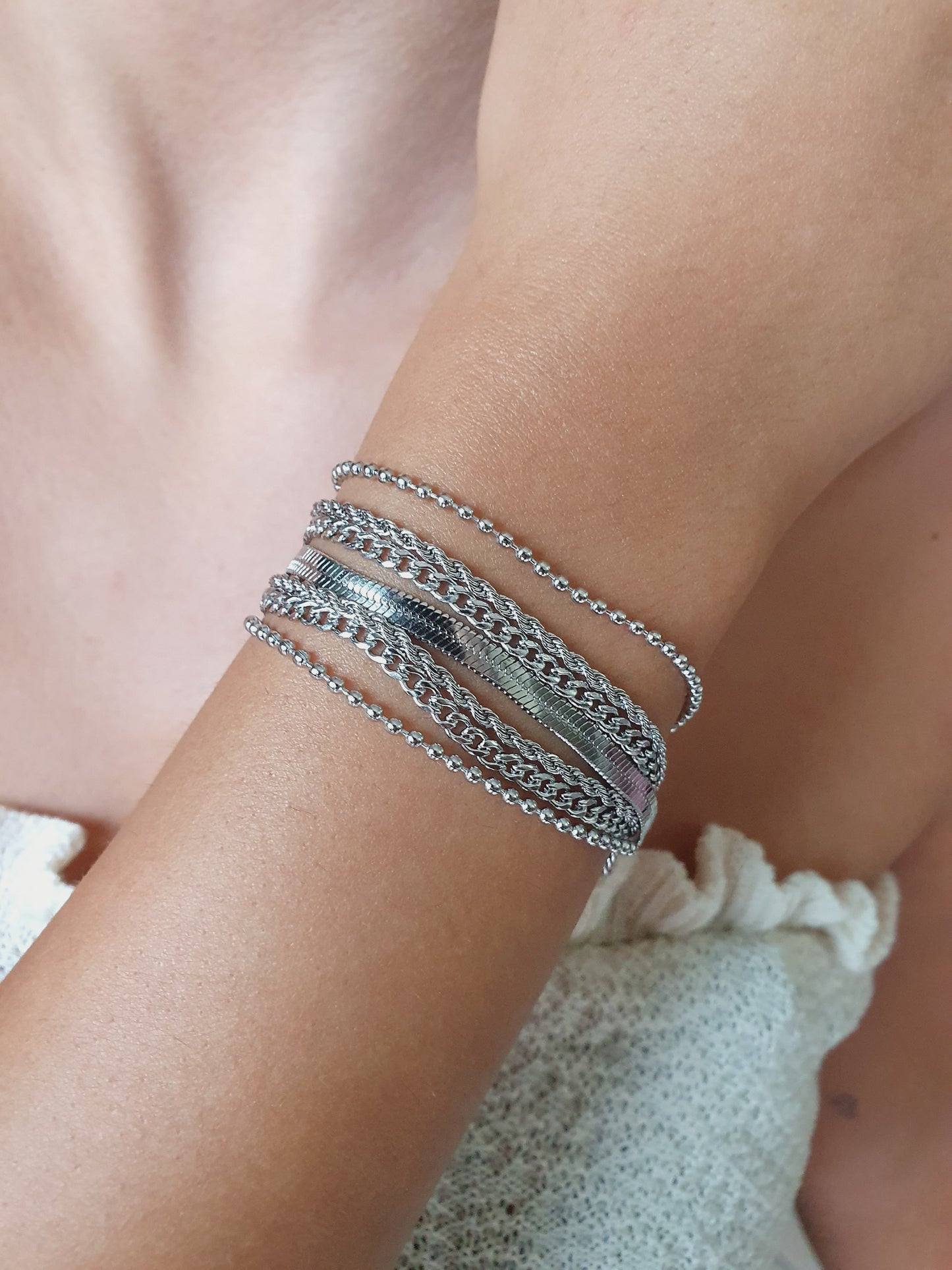 Bracelet multi-chaînes - argenté