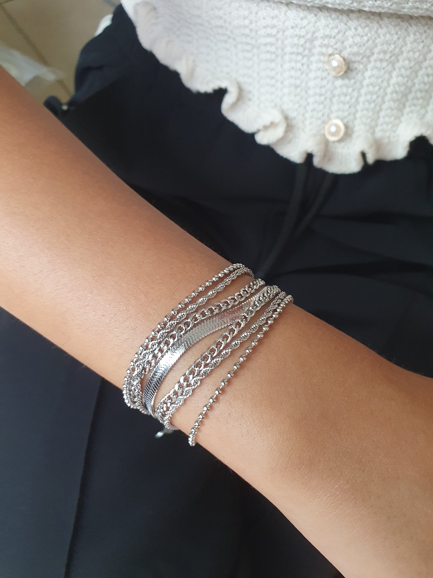 Bracelet multi-chaînes - argenté