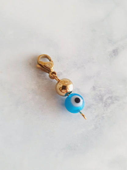 Charm oeil turc en verre & perle