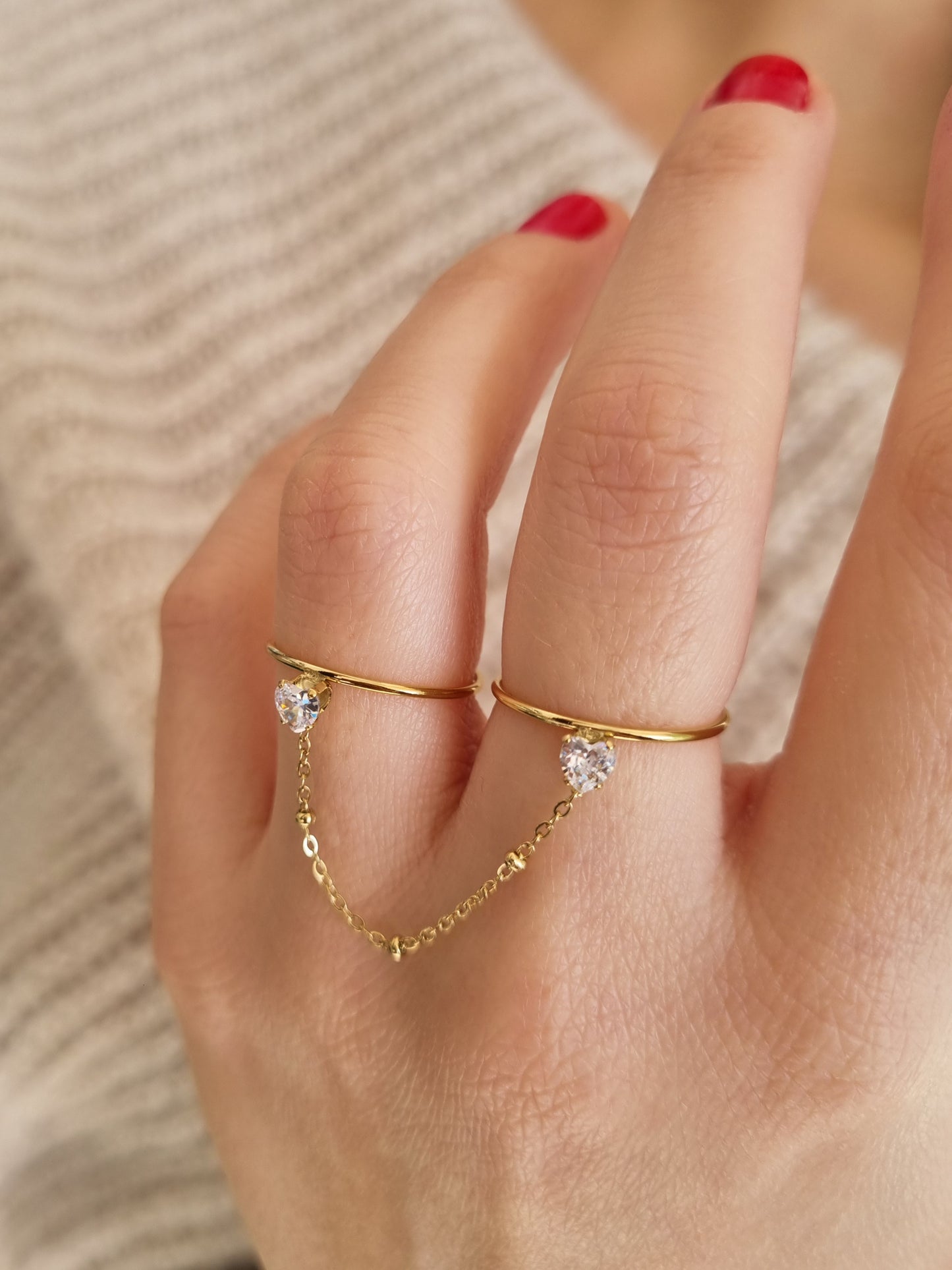 Double bague PAOLA - doré