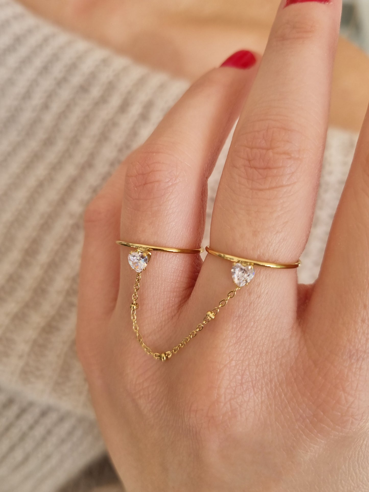 Double bague PAOLA - doré
