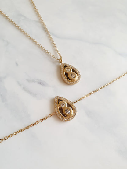 Collier MILLA zircons - doré