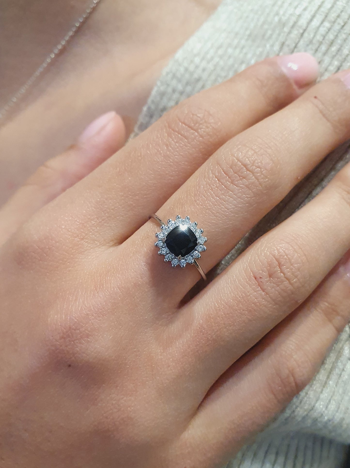 Bague EMILIA - argenté/noir