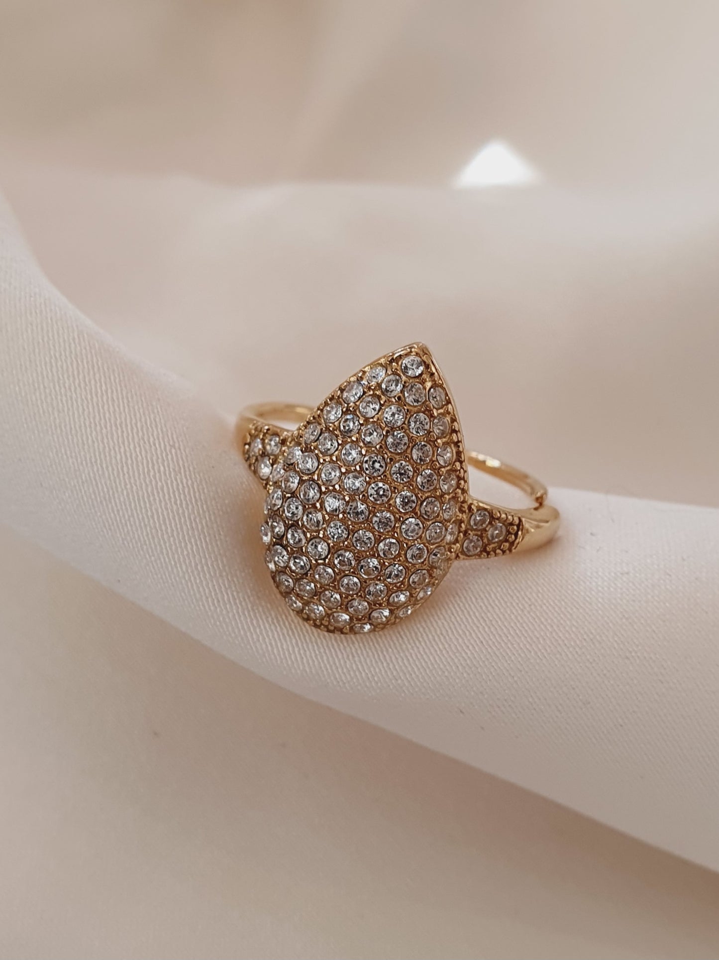 Bague goutte zircons - Coloris au choix