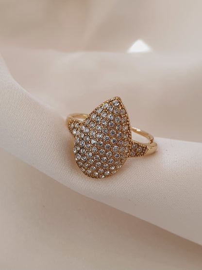Bague goutte zircons - Coloris au choix