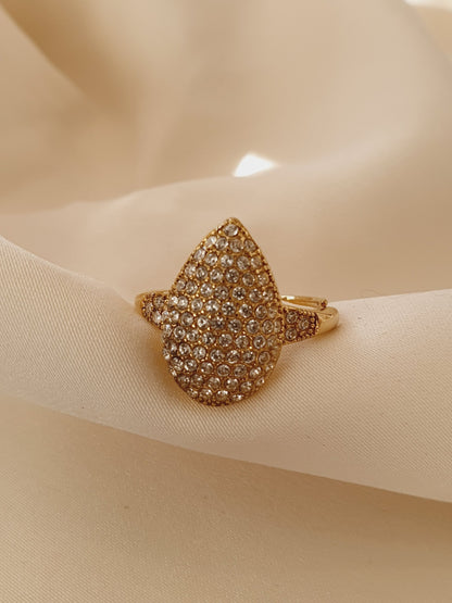 Bague goutte zircons - Coloris au choix