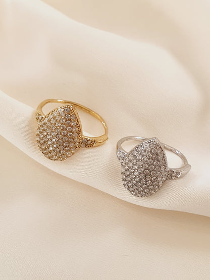 Bague goutte zircons - Coloris au choix