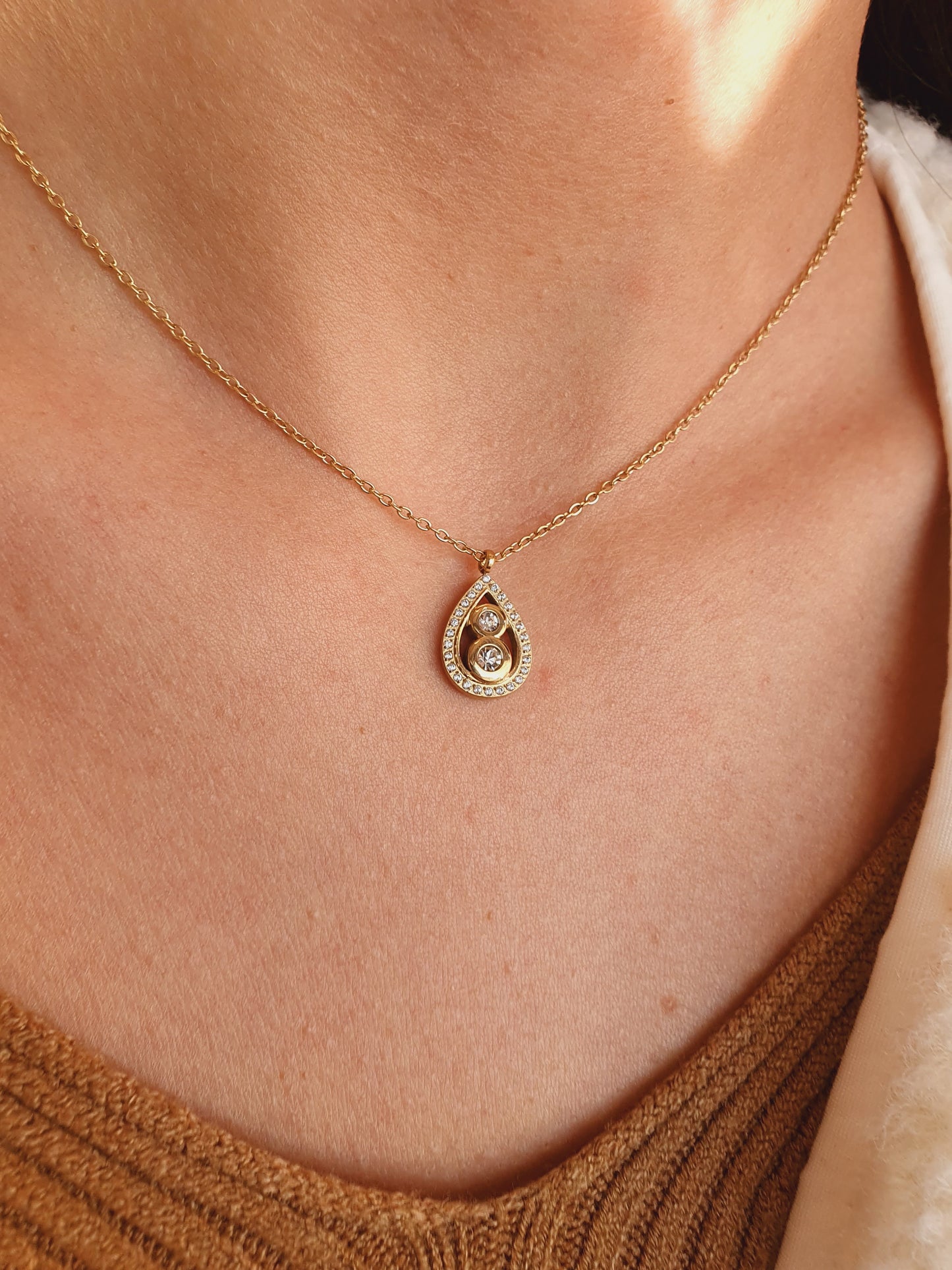 Collier MILLA zircons - doré