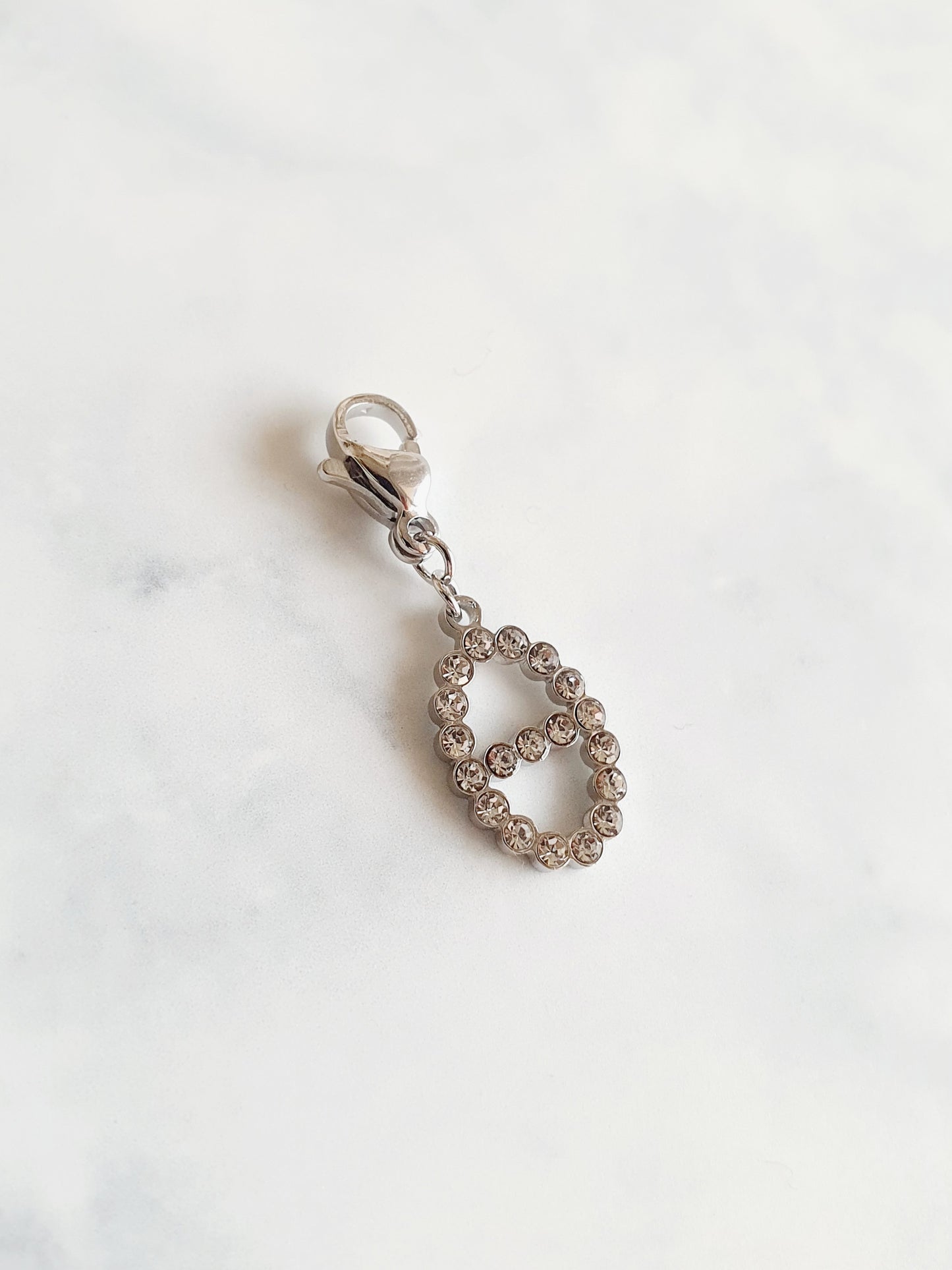 Charm breloque AGATA strass - argenté